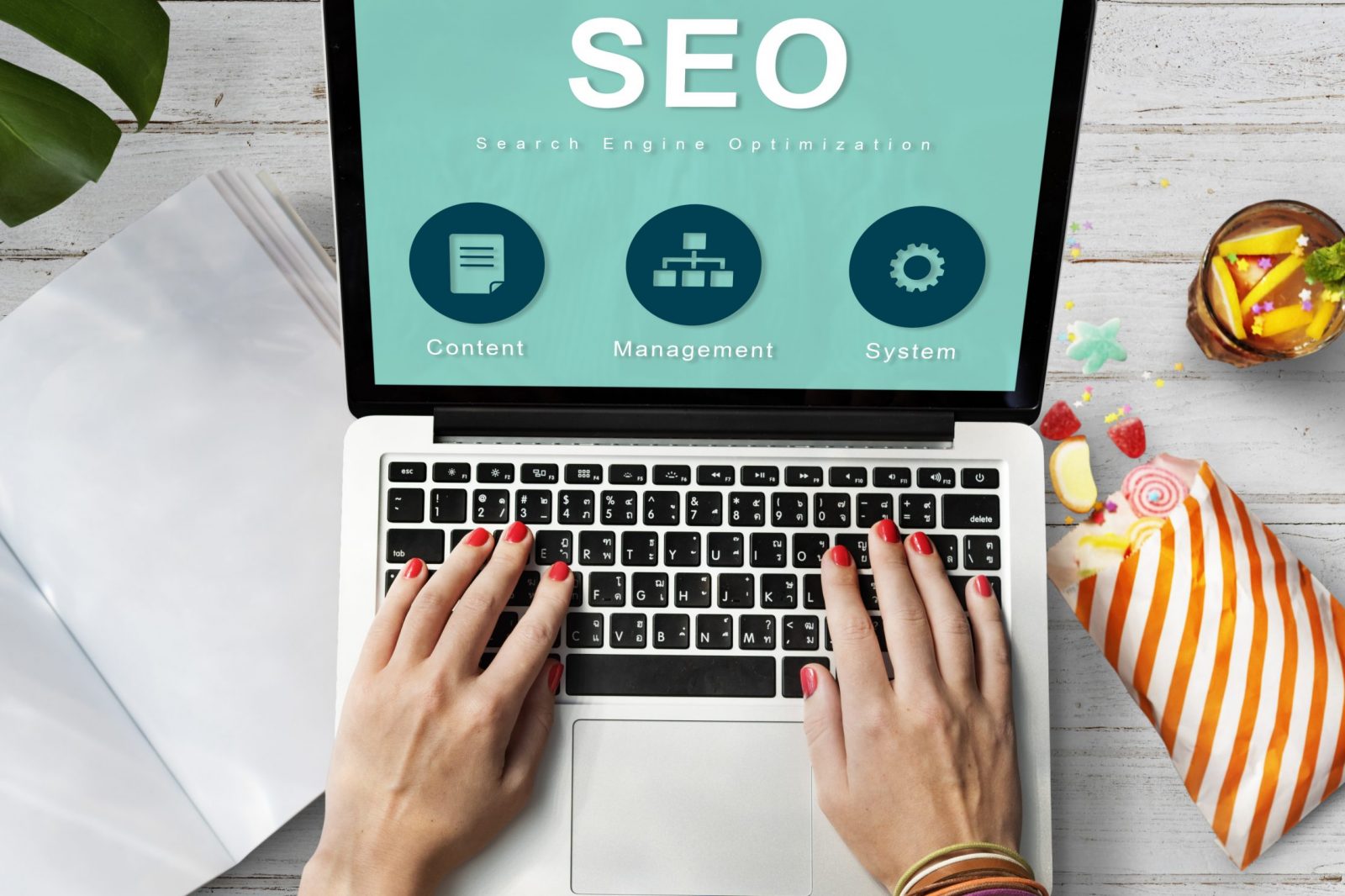 SEO Website Development Data Network Concept